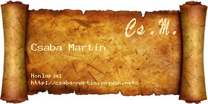 Csaba Martin névjegykártya