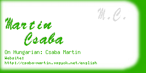 martin csaba business card